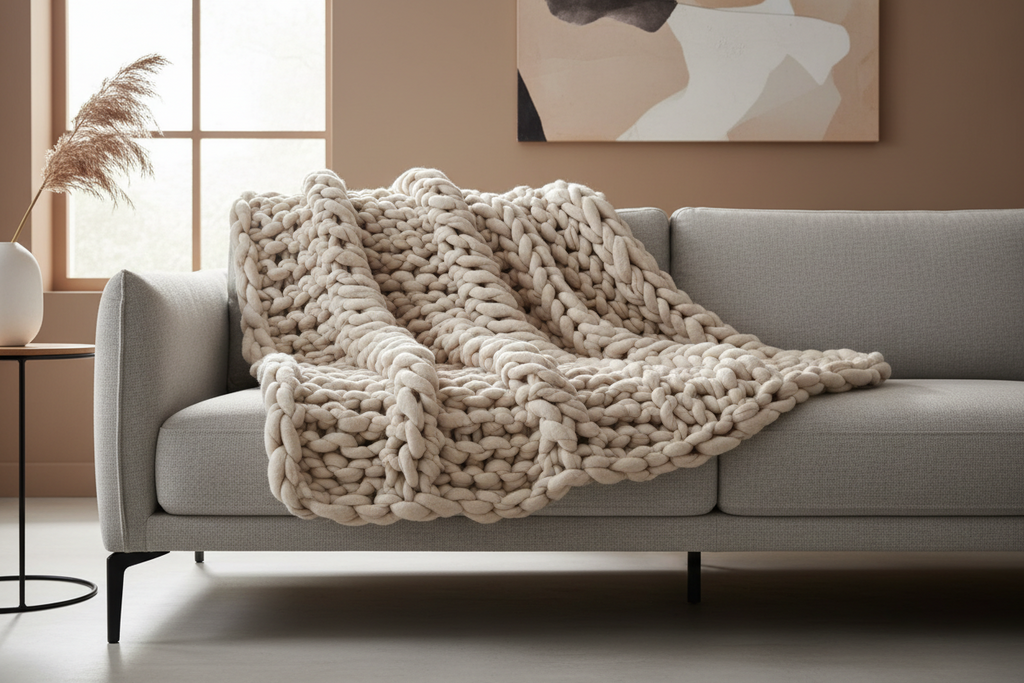 Chunky Knit Throw Blanket