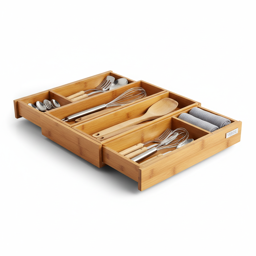 Expandable Bamboo Drawer Organizer Set