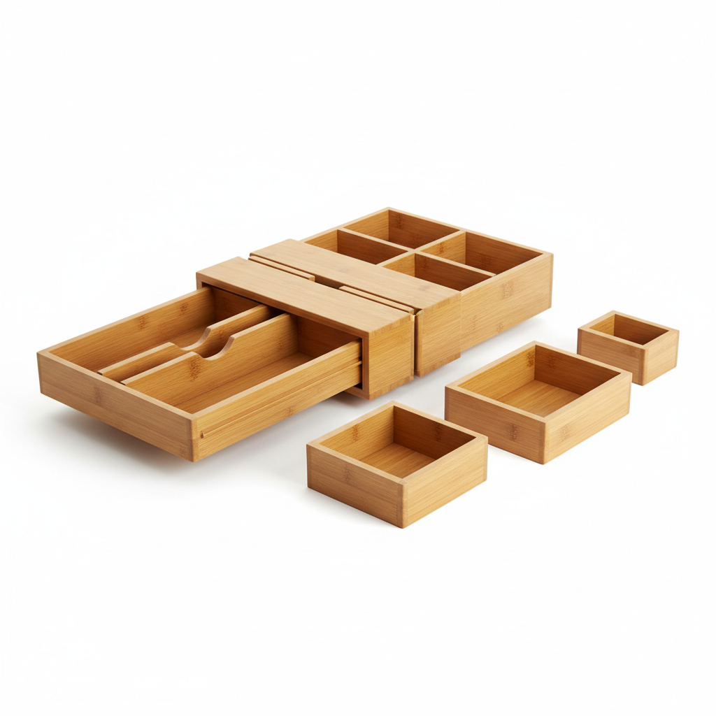 Expandable Bamboo Drawer Organizer Set