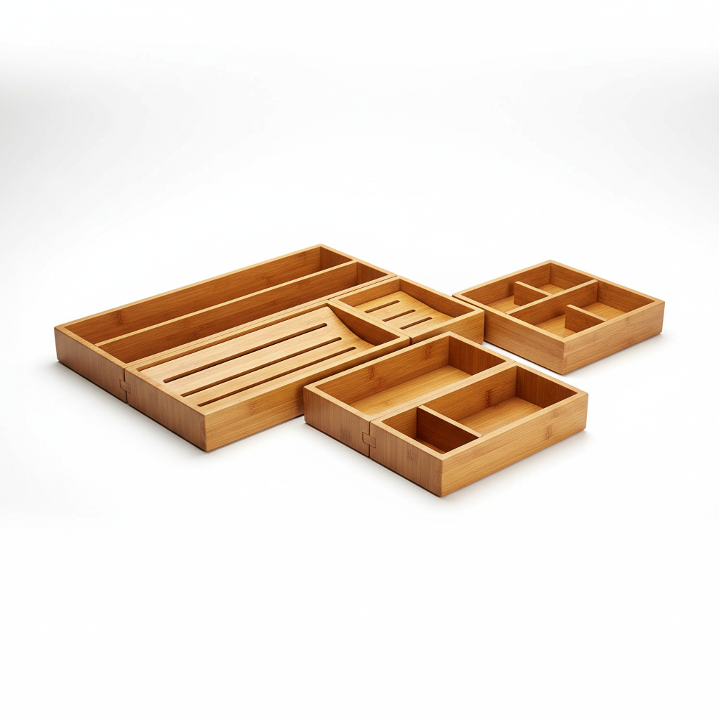 Expandable Bamboo Drawer Organizer Set