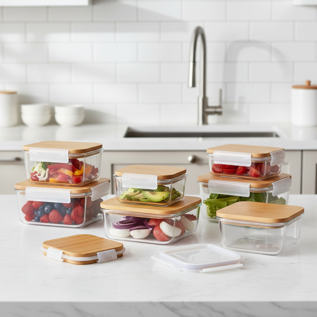 Glass Food Storage Container Set