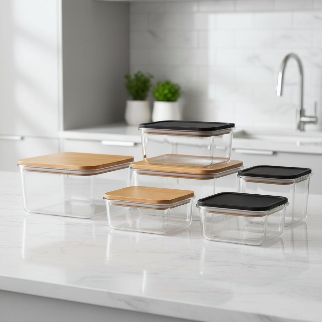 Glass Food Storage Container Set