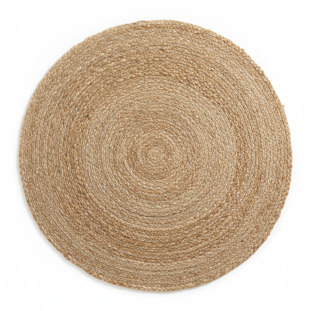 Natural Jute Round Area Rug - 5ft