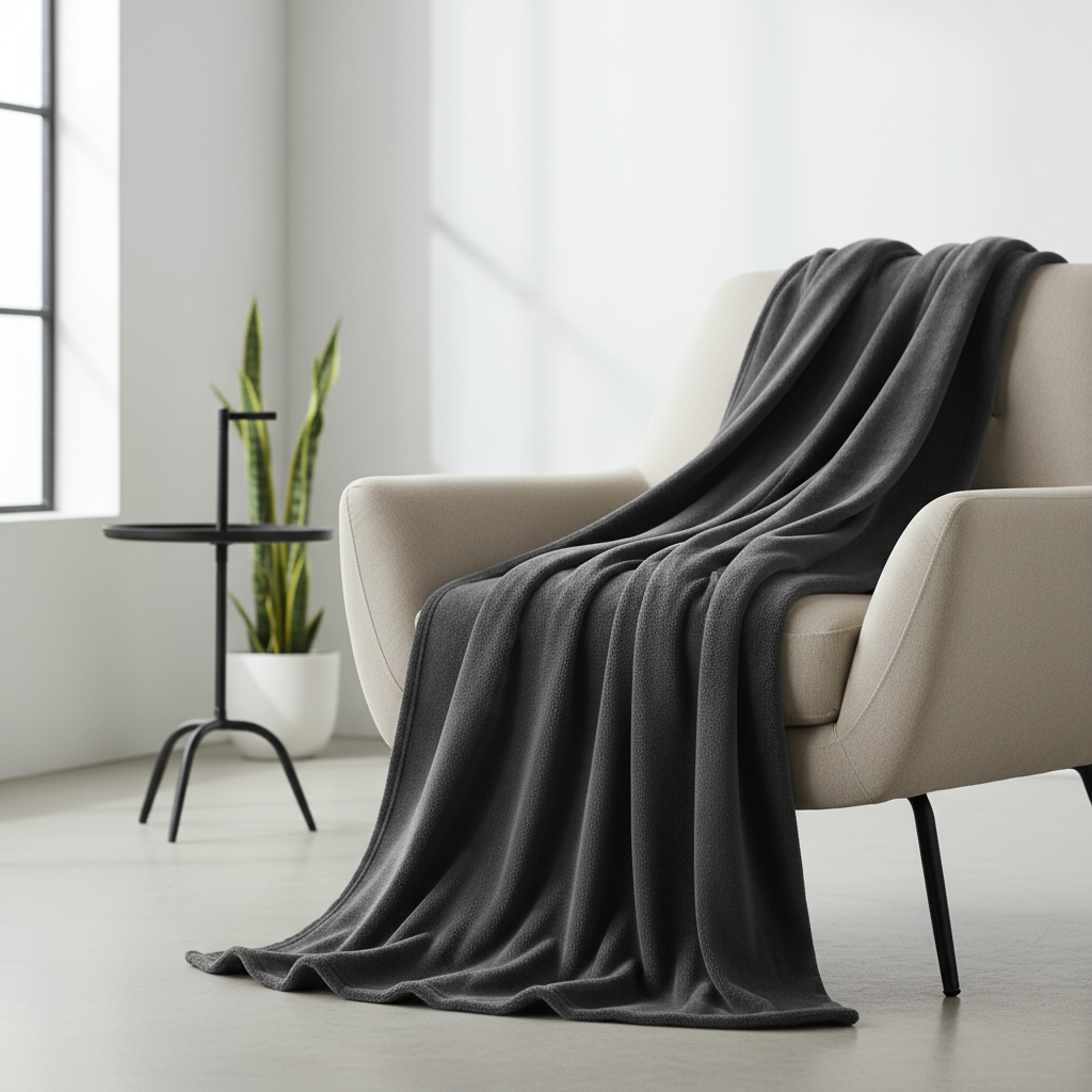 Soft Fleece Throw Blanket - Charcoal Gray