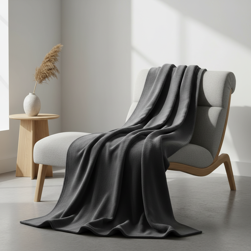 Soft Fleece Throw Blanket - Charcoal Gray
