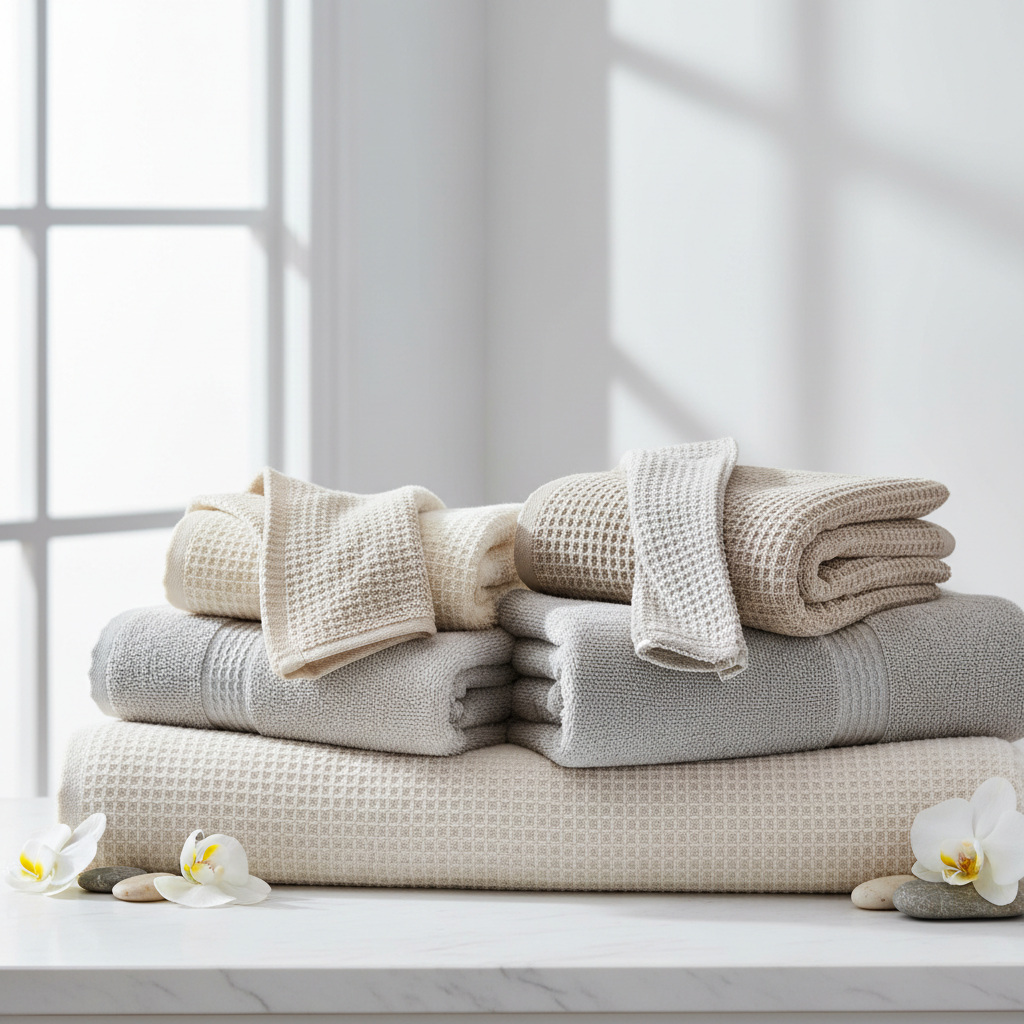 Waffle Weave Bath Towel Set - 4 Pack